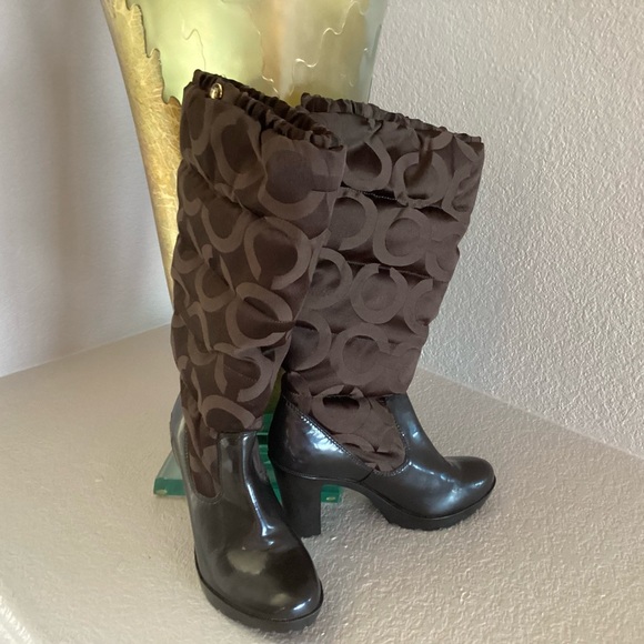 Coach “Loryn” C Logo Brown High Heel Boot - Picture 2 of 14